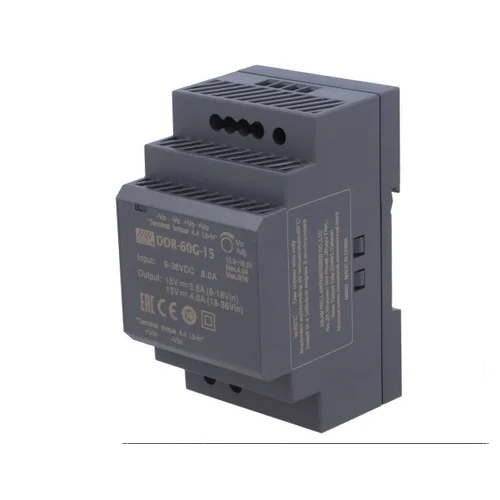 DDR-60G-15, DC/DC преобразователь, 60Вт, вход 9-36В,выход 15В/4А Mean Well DDR-60G-15, DC/DC преобразователь, 60Вт, вход 9-36В,выход 15В/4А Mean Well